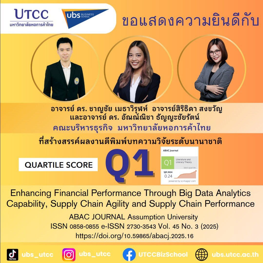 ตอกย้ำความเชี่ยวชาญ ด้วยผลงานวิชาการนานาชาติ ระดับ Q1