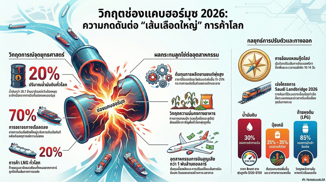 เมื่อโลกหยุดชะงักที่ช่องแคบ 21 ไมล์: 5 เรื่องจริงสุดช็อกจากวิกฤตฮอร์มุซ 2026 ที่กระทบปากท้องคนทั้งโลก